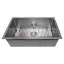 ZLINE 30" Meribel Undermount Single Bowl DuraSnow® Stainless Steel Kitchen Sink with Bottom Grid (SRS-30S) Kitchen Sink ZLINE 