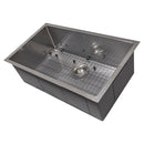 ZLINE 30" Meribel Undermount Single Bowl DuraSnow® Stainless Steel Kitchen Sink with Bottom Grid (SRS-30S) Kitchen Sink ZLINE 