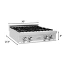 ZLINE 30-Inch Porcelain Gas Stovetop with 4 Gas Burners and Griddle (RT-GR-30)