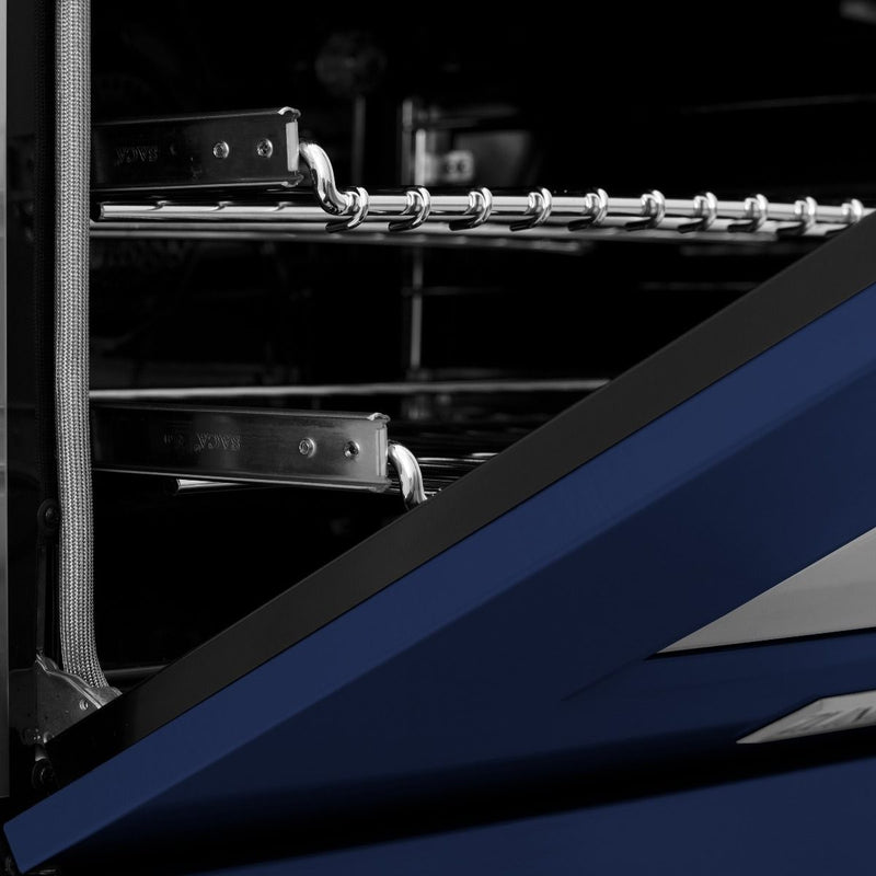 ZLINE 30" Professional 4.0 Cu. Ft. 4 Gas On Gas Range In DuraSnow® Stainless Steel With Blue Gloss Door (RGS-BG-30) Ranges ZLINE 
