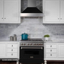 ZLINE 30" Professional Dual Fuel Range in DuraSnow Stainless with Black Matte Door (RAS-BLM-30) Ranges ZLINE 