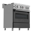 ZLINE 30" Professional Dual Fuel Range in DuraSnow Stainless with Black Matte Door (RAS-BLM-30) Ranges ZLINE 