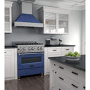 ZLINE 30" Professional Dual Fuel Range in DuraSnow Stainless with Blue Matte Door (RAS-BM-30) Ranges ZLINE 