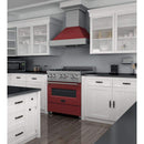 ZLINE 30" Professional Dual Fuel Range in DuraSnow Stainless with Red Matte Door (RAS-RM-30) Ranges ZLINE 