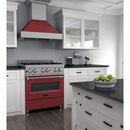 ZLINE 30" Professional Dual Fuel Range in DuraSnow Stainless with Red Matte Door (RAS-RM-30) Ranges ZLINE 
