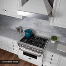 ZLINE 30" Professional Dual Fuel Range in DuraSnow Stainless with White Matte Door (RAS-WM-30) Ranges ZLINE 