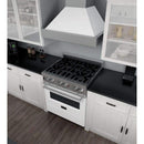 ZLINE 30" Professional Dual Fuel Range in DuraSnow Stainless with White Matte Door (RAS-WM-30) Ranges ZLINE 