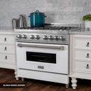 ZLINE 30" Professional Dual Fuel Range in DuraSnow Stainless with White Matte Door (RAS-WM-30) Ranges ZLINE 