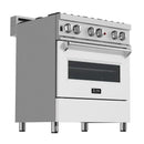 ZLINE 30" Professional Dual Fuel Range in DuraSnow Stainless with White Matte Door (RAS-WM-30) Ranges ZLINE 