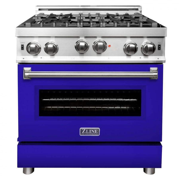 ZLINE 30" Professional Gas on Gas Range in Stainless Steel with Blue Matte Door (RG-BM-30) Ranges ZLINE 