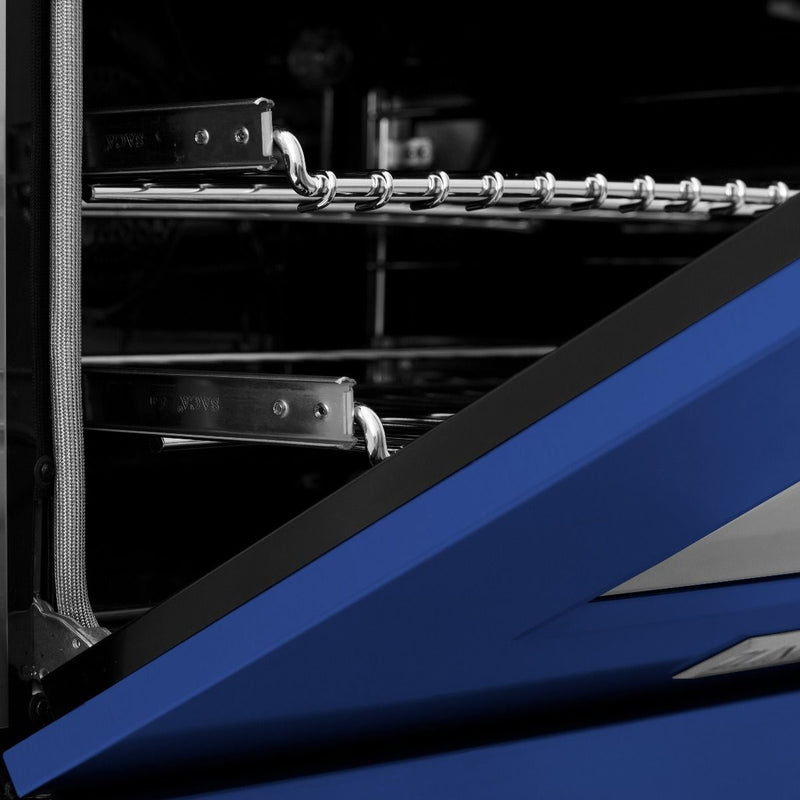 ZLINE 30" Range with 4.0 cu. ft. Gas Oven & Gas Cooktop in DuraSnow Stainless Steel with Blue Matte Door (RGS-BM-30) Ranges ZLINE 