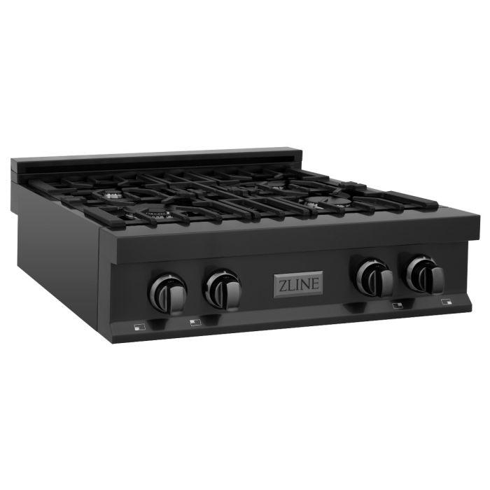 ZLINE 30" Rangetop in Black Stainless Steel with 4 Gas Burners (RTB-30) Rangetops ZLINE 