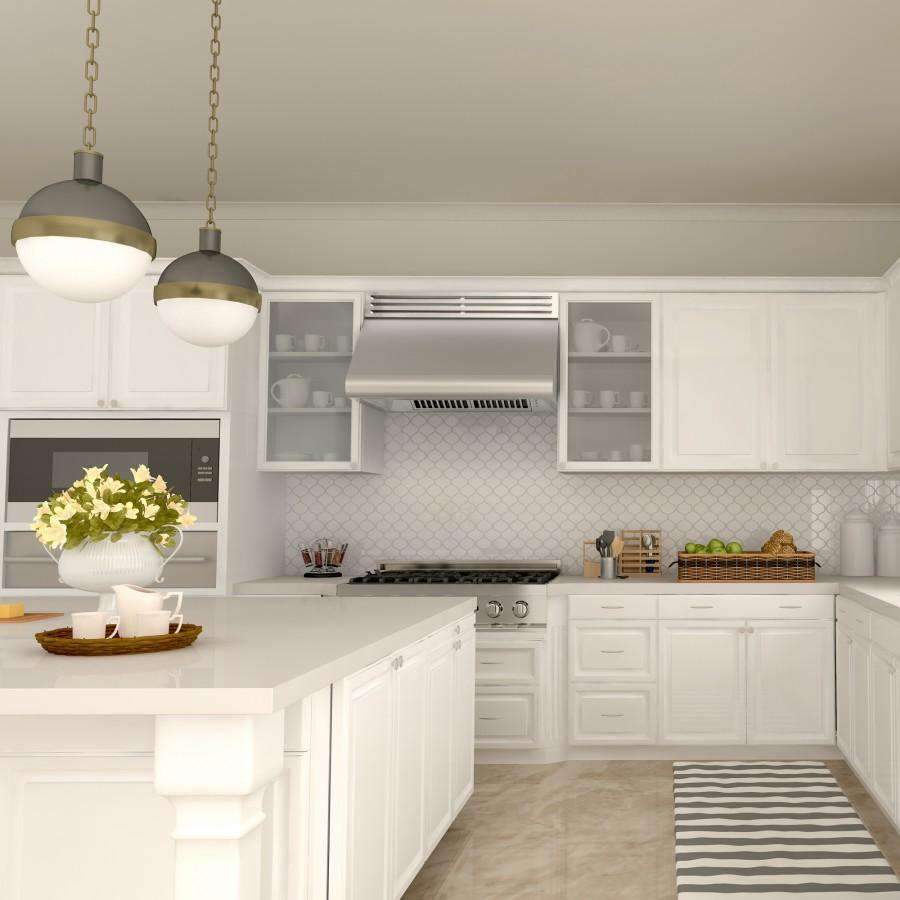Stainless steel under-cabinet range hood mounted under kitchen cabinets