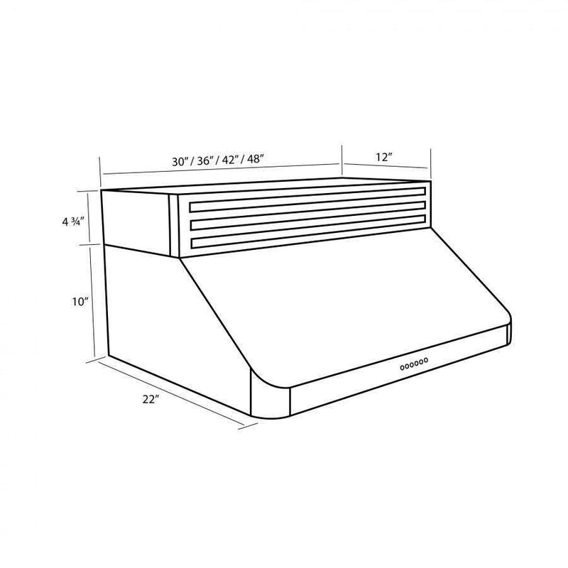 ZLINE 30" Recirculating Under Cabinet Range Hood in Stainless Steel with 600 CFM Motor (RK623-30) Range Hoods ZLINE 