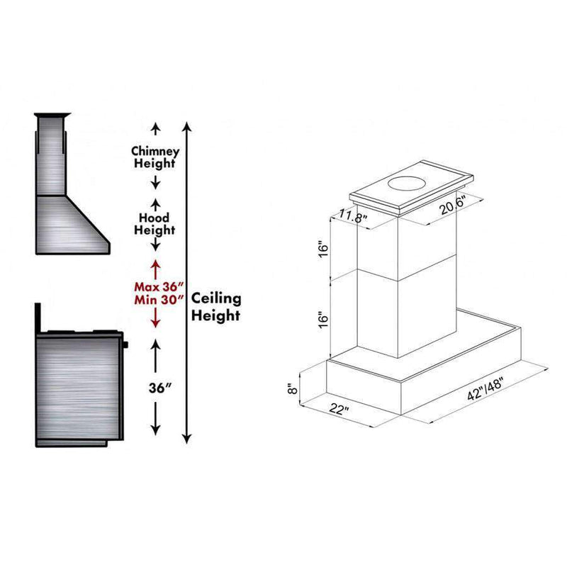 ZLINE 30" Remote Blower Ducted Designer Series Wooden Wall Mount Range Hood in Butcher Block (681W-RS-30-400) Range Hoods ZLINE 