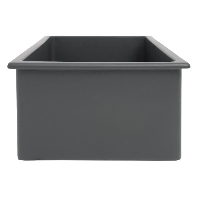 Charcoal rectangular single-bowl fireclay kitchen sink