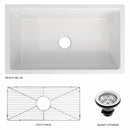 ZLINE 30" Turin Farmhouse Apron Front Reversible Single Bowl Fireclay Kitchen Sink with Bottom Grid in White Gloss (FRC5117-WH-30) Kitchen Sink ZLINE 