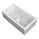 ZLINE 30" Turin Farmhouse Apron Front Reversible Single Bowl Fireclay Kitchen Sink with Bottom Grid in White Gloss (FRC5117-WH-30) Kitchen Sink ZLINE 