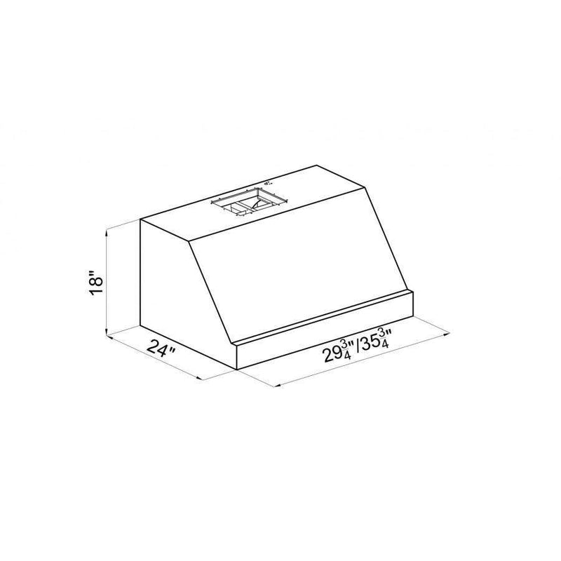 ZLINE 30" Under Cabinet Copper Vent Range Hood with 700 CFM Motor (435-CXBBB-30) Range Hoods ZLINE 