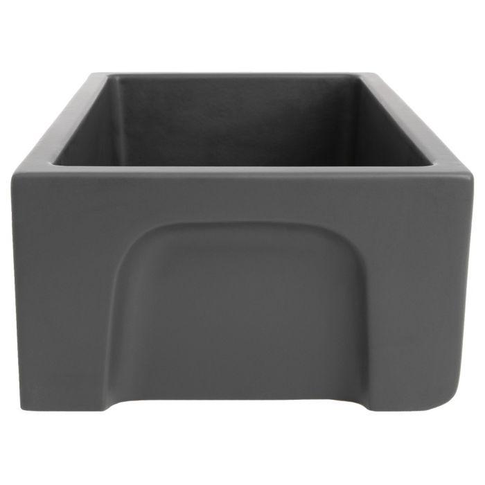 ZLINE 30" Venice Farmhouse Apron Front Reversible Single Bowl Fireclay Kitchen Sink with Bottom Grid in Charcoal (FRC5119-CL-30) Kitchen Sink ZLINE 