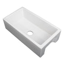 ZLINE 30" Venice Farmhouse Apron Front Reversible Single Bowl Fireclay Kitchen Sink with Bottom Grid in White Gloss (FRC5119-WH-30) Kitchen Sink ZLINE 
