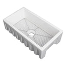 ZLINE 30" Venice Farmhouse Apron Front Reversible Single Bowl Fireclay Kitchen Sink with Bottom Grid in White Gloss (FRC5119-WH-30) Kitchen Sink ZLINE 