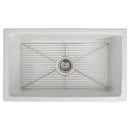 ZLINE 30" Venice Farmhouse Apron Front Reversible Single Bowl Fireclay Kitchen Sink with Bottom Grid in White Matte (FRC5119-WM-30) Kitchen Sink ZLINE 