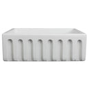 ZLINE 30" Venice Farmhouse Apron Front Reversible Single Bowl Fireclay Kitchen Sink with Bottom Grid in White Matte (FRC5119-WM-30) Kitchen Sink ZLINE 