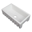 ZLINE 30" Venice Farmhouse Apron Front Reversible Single Bowl Fireclay Kitchen Sink with Bottom Grid in White Matte (FRC5119-WM-30) Kitchen Sink ZLINE 