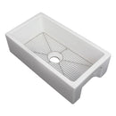 ZLINE 30" Venice Farmhouse Apron Front Reversible Single Bowl Fireclay Kitchen Sink with Bottom Grid in White Matte (FRC5119-WM-30) Kitchen Sink ZLINE 