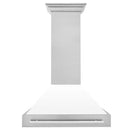 ZLINE 30" Wall Mount Range Hood in DuraSnow® Stainless Steel with White Matte Shell (8654SNX-WM-30) Range Hoods ZLINE 