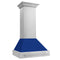 ZLINE 30-Inch Wall Mount Range Hood in Stainless Steel with Blue Gloss Shell and Stainless Steel Handle (8654STX-BG-30)