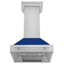 ZLINE 30" Wall Mount Range Hood in Stainless Steel with Blue Gloss Shell and Stainless Steel Handle (8654STX-BG-30) Range Hoods ZLINE 