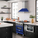 ZLINE 30" Wall Mount Range Hood in Stainless Steel with Blue Gloss Shell and Stainless Steel Handle (8654STX-BG-30) Range Hoods ZLINE 