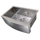 ZLINE 30" Zermatt Farmhouse Apron Mount Single Bowl DuraSnow® Stainless Steel Kitchen Sink with Bottom Grid (SAS-30S) Kitchen Sink ZLINE 