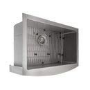 ZLINE 30" Zermatt Farmhouse Apron Mount Single Bowl Stainless Steel Kitchen Sink with Bottom Grid (SAS-30) Kitchen Sink ZLINE 