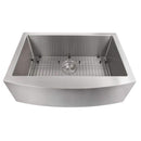 ZLINE 30" Zermatt Farmhouse Apron Mount Single Bowl Stainless Steel Kitchen Sink with Bottom Grid (SAS-30) Kitchen Sink ZLINE 
