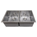 ZLINE 33" Anton Undermount Double Bowl DuraSnow® Stainless Steel Kitchen Sink with Bottom Grid (SR50D-33S) Kitchen Sink ZLINE 