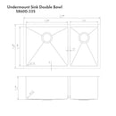 ZLINE 33" Chamonix Undermount Double Bowl DuraSnow® Stainless Steel Kitchen Sink with Bottom Grid (SR60D-33S) Kitchen Sink ZLINE 