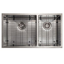 ZLINE 33" Chamonix Undermount Double Bowl DuraSnow® Stainless Steel Kitchen Sink with Bottom Grid (SR60D-33S) Kitchen Sink ZLINE 