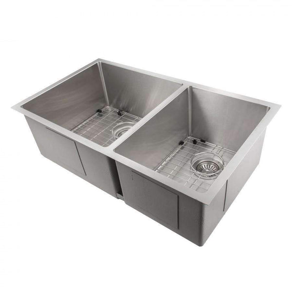 ZLINE 33" Chamonix Undermount Double Bowl Stainless Steel Kitchen Sink with Bottom Grid (SR60D-33) Kitchen Sink ZLINE 