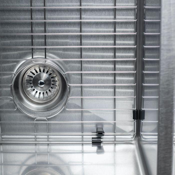 ZLINE 33" Garmisch Undermount Single Bowl DuraSnow® Stainless Steel Kitchen Sink with Bottom Grid and Accessories (SLS-33S) Kitchen Sink ZLINE 