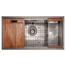 ZLINE 33" Garmisch Undermount Single Bowl DuraSnow® Stainless Steel Kitchen Sink with Bottom Grid and Accessories (SLS-33S) Kitchen Sink ZLINE 