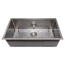 ZLINE 33" Meribel Undermount Single Bowl DuraSnow® Stainless Steel Kitchen Sink with Bottom Grid (SRS-33S) Kitchen Sink ZLINE 