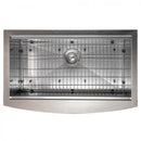 ZLINE 33" Moritz Farmhouse Apron Mount Single Bowl DuraSnow® Stainless Steel Kitchen Sink with Bottom Grid and Accessories (SLSAP-33S) Kitchen Sink ZLINE 