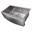 ZLINE 33" Vail Farmhouse Apron Mount Single Bowl DuraSnow® Stainless Steel Kitchen Sink with Bottom Grid (SAS-33S) Kitchen Sink ZLINE 