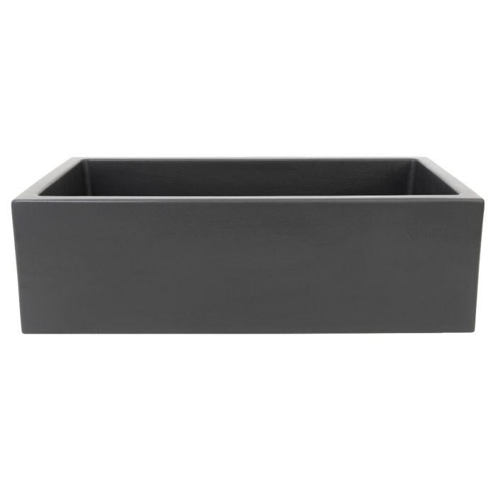 ZLINE 33" Venice Farmhouse Apron Front Single Bowl Reversible Fireclay Kitchen Sink with Bottom Grid in Charcoal (FRC5131-CL-33) Kitchen Sink ZLINE 