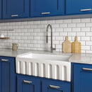 ZLINE 33" Venice Farmhouse Apron Front Single Bowl Reversible Fireclay Kitchen Sink with Bottom Grid in White Gloss (FRC5131-WH-33) Kitchen Sink ZLINE 