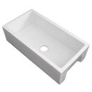 ZLINE 33" Venice Farmhouse Apron Front Single Bowl Reversible Fireclay Kitchen Sink with Bottom Grid in White Gloss (FRC5131-WH-33) Kitchen Sink ZLINE 