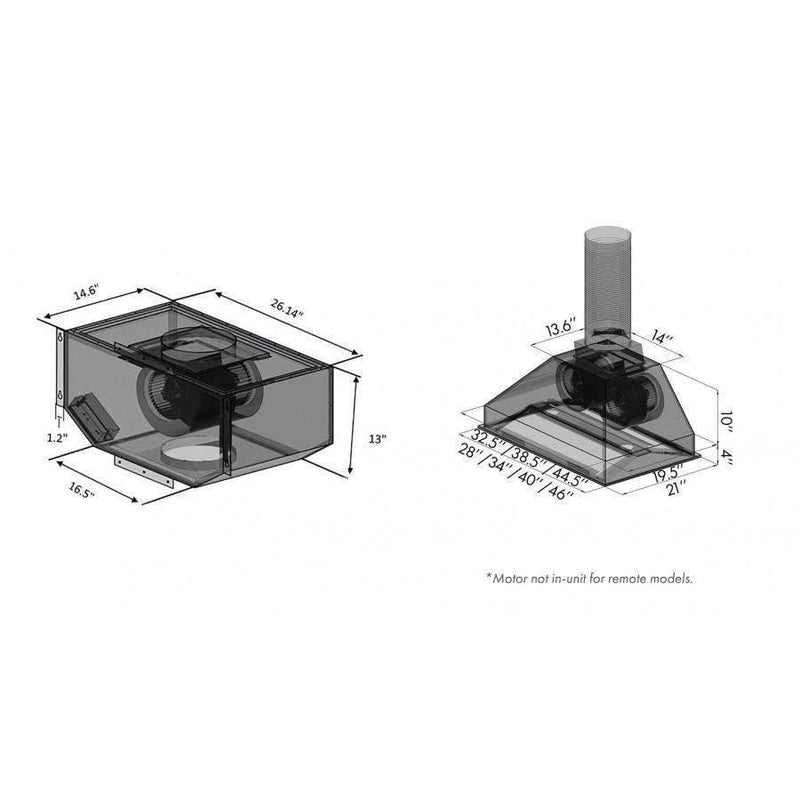 ZLINE 34" Remote Blower Stainless Range Hood Insert (721-RS-34-400) Range Hoods ZLINE 